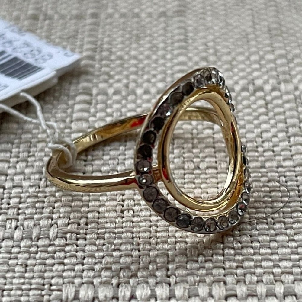 Nordstrom Women Rings Gold Tone Crystal Accent Ring Size 7 Read Desc - Picture 7 of 10